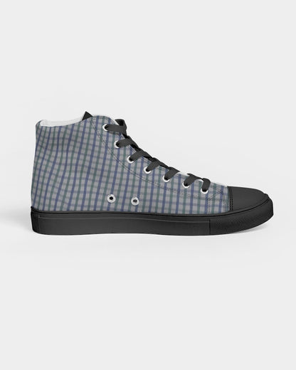Grid mix black by Trinity D. Marvin and Marvin Jeans Men's Hightop Canvas Shoe - Black