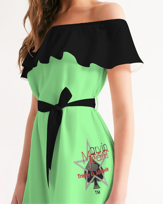 Mint black top by Marvin Jeans and Trinity D Marvin Women's Off-Shoulder Dress