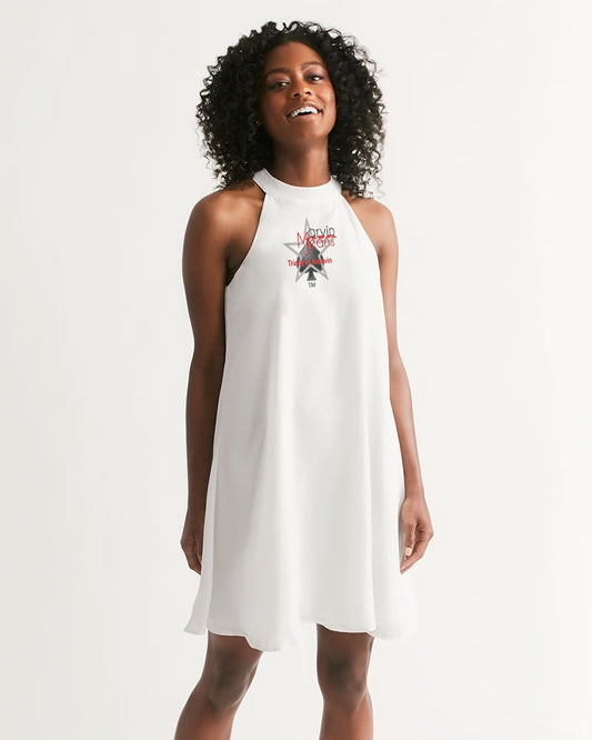 All white by Marvin Jeans and Trinity D.Marvin Women's Halter Dress