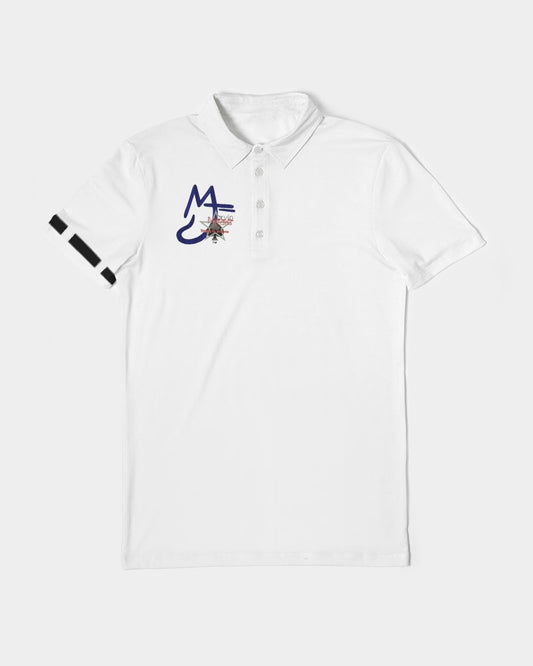 All white by Marvin Jeans and Trinity D Marvin Men's Slim Fit Short Sleeve Polo