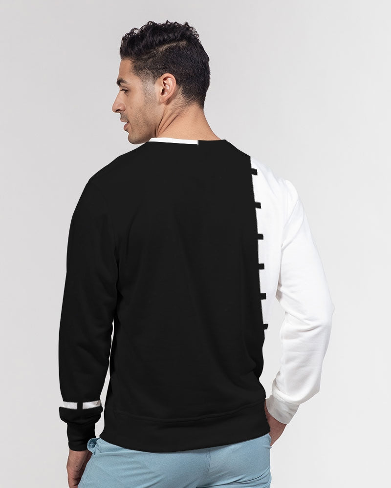 Black and white by Marvin Jeans Men's Classic French Terry Crewneck Pullover