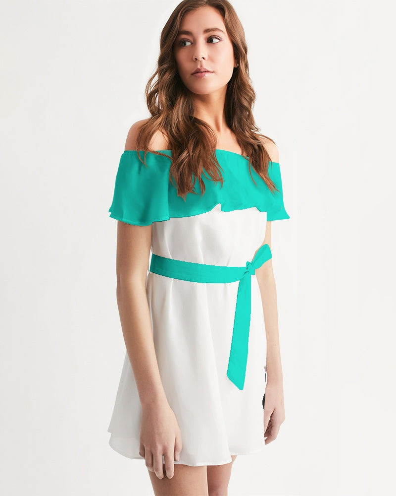 Dark mint by Marvin Jeans and Trinity D Marvin Women's Off-Shoulder Dress