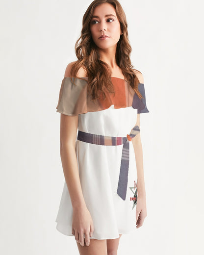 Legacy plaids by Marvin Jeans and Trinity D Marvin Women's Off-Shoulder Dress