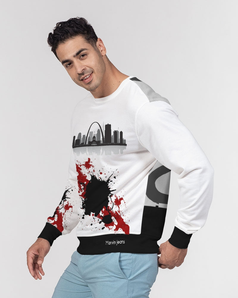 I'm so SAINT LOUIS awesome print BY MARVIN JEANS Men's Classic French Terry Crewneck Pullover