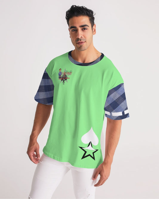 Blue stripes mint by Marvin Jeans and Trinity D Marvin Men's Premium Heavyweight Tee