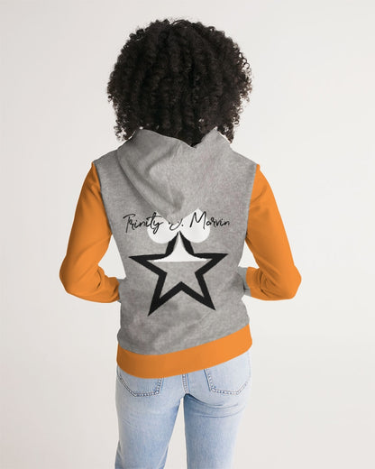 Light grey orange  Women's Hoodie