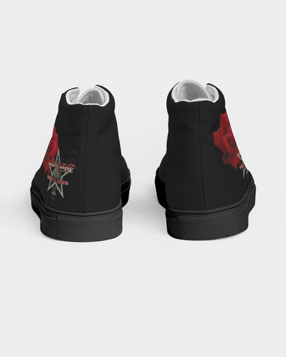 Red rose black by Marvin Jeans and Trinity D Marvin Men's Hightop Canvas Shoe - Black