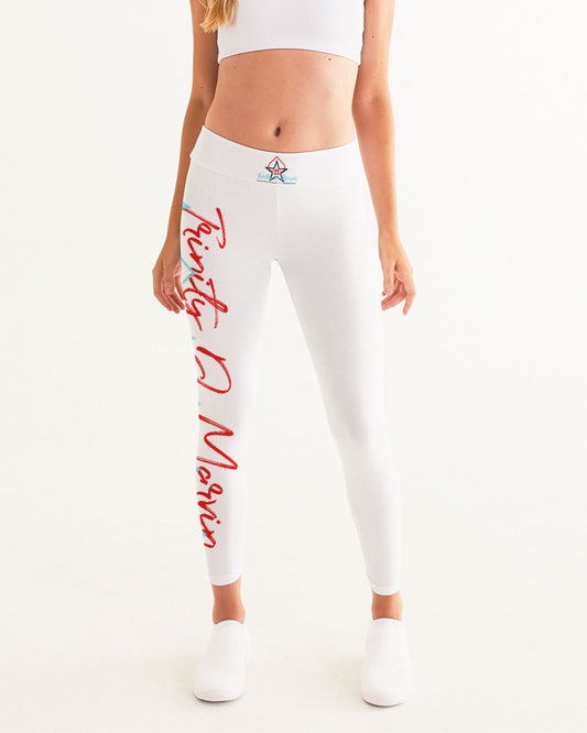 All White Trinity D. Marvin Women's Yoga Pants