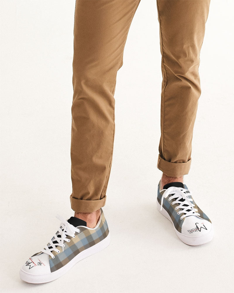 @plaids logo tip Men's Faux-Leather Sneaker