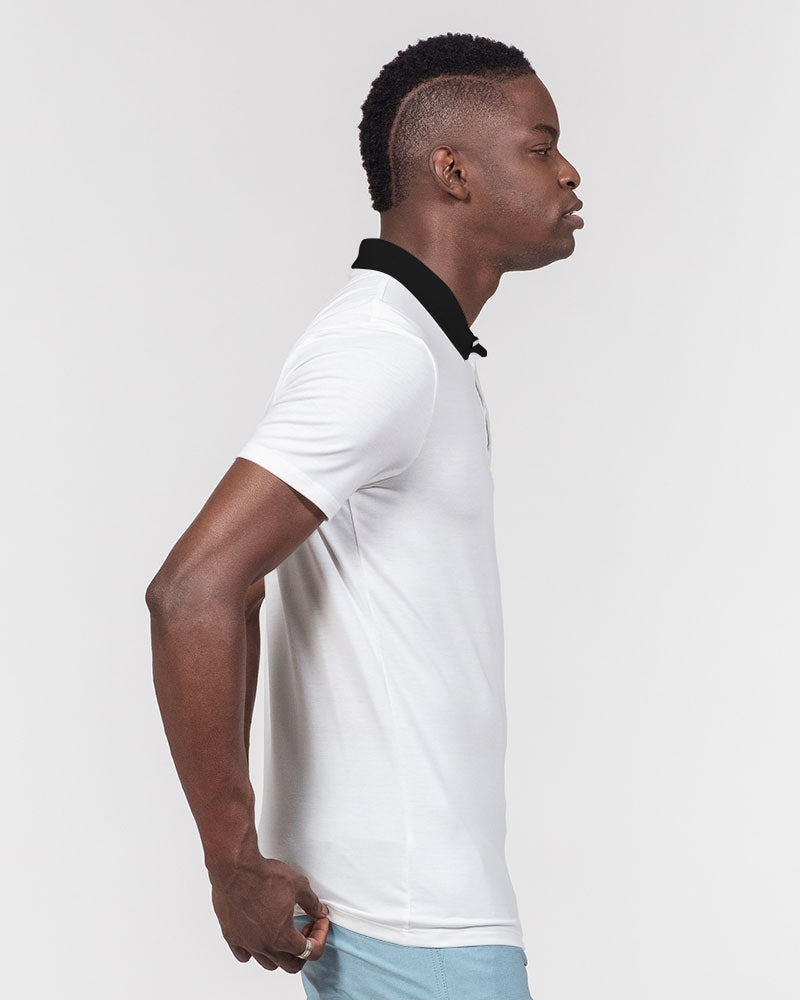 All white by Marvin Jeans and Trinity D Marvin Men's Slim Fit Short Sleeve Polo
