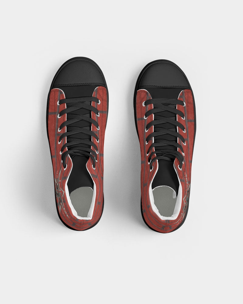 Brick city red BY MARVIN JEANS Men's Hightop Canvas Shoe - Black