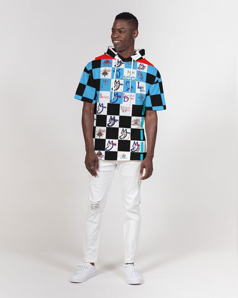 Cosmic combo logo's by Marvin Jeans and Trinity D Marvin Men's Premium Heavyweight Short Sleeve Hoodie