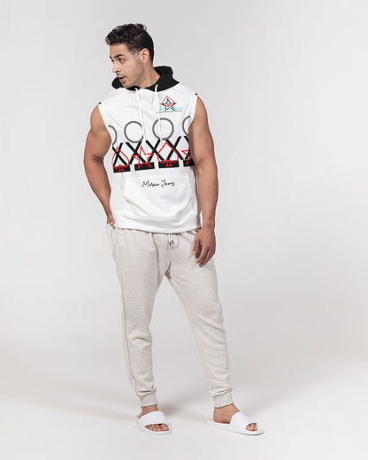 Black and white Trinity D. Marvin Men's Premium Heavyweight Sleeveless Hoodie