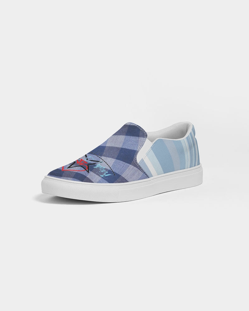 Blue stripes mix BY MARVIN JEANS Men's Slip-On Canvas Shoe