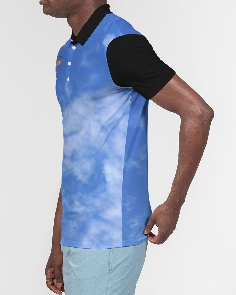 Sky blue by Marvin Jeans and Trinity D Marvin Men's Slim Fit Short Sleeve Polo