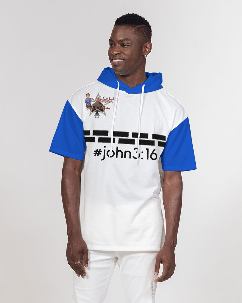 #John 3:16 by Marvin Jeans and Trinity D Marvin Men's Premium Heavyweight Short Sleeve Hoodie