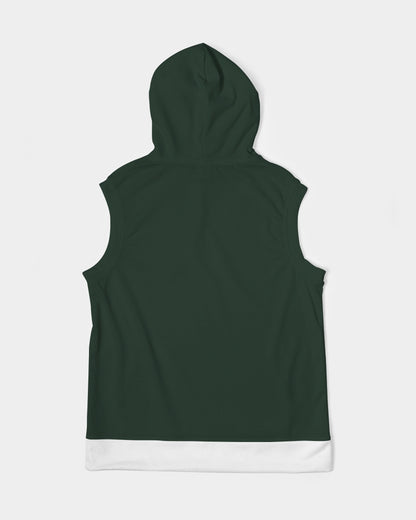 Dark green Men's Premium Heavyweight Sleeveless Hoodie