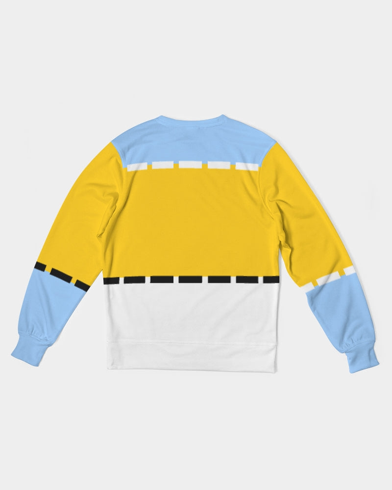 Yellow baby blue BY MARVIN JEANS Men's Classic French Terry Crewneck Pullover
