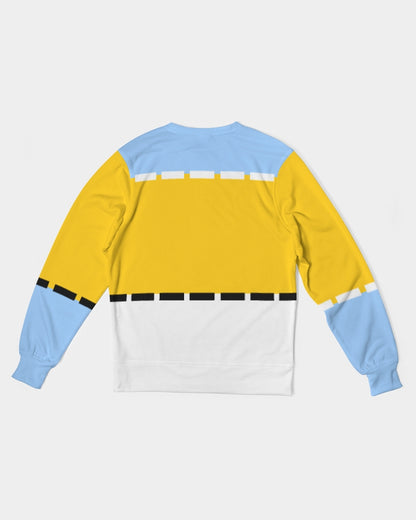 Yellow baby blue BY MARVIN JEANS Men's Classic French Terry Crewneck Pullover