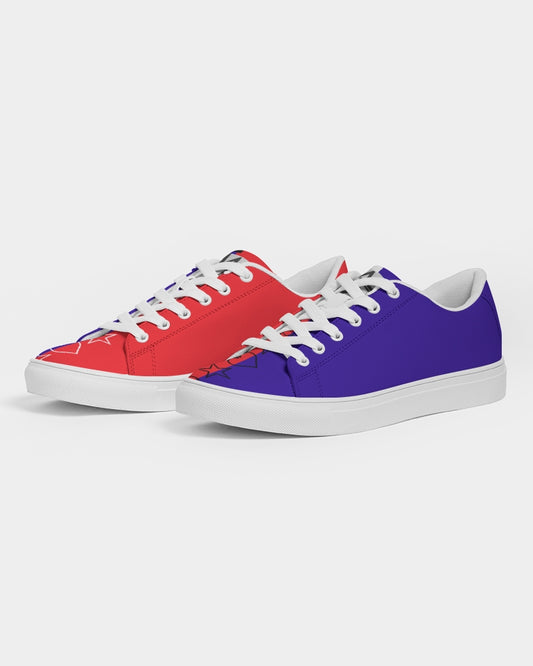 Red half blue BY MARVIN JEANS Men's Faux-Leather Sneaker
