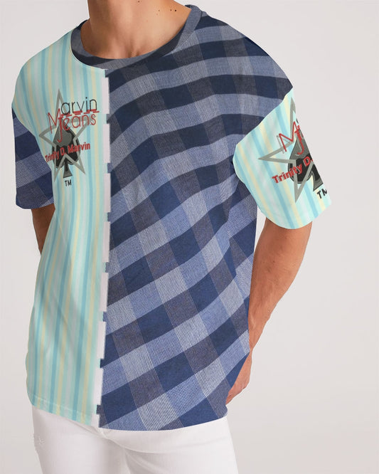 Blue stripes pin stripes by Marvin Jeans and Trinity D Marvin Men's Premium Heavyweight Tee