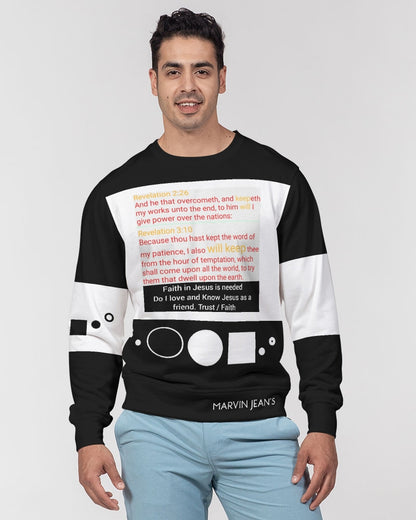 Retro Gospel message BY MARVIN JEANS Men's Classic French Terry Crewneck Pullover