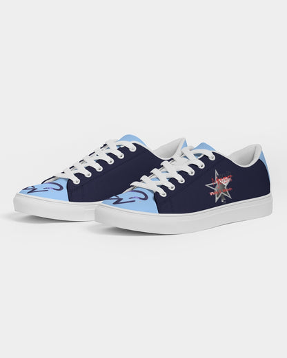 Navy blue baby blue Men's Faux-Leather Sneaker