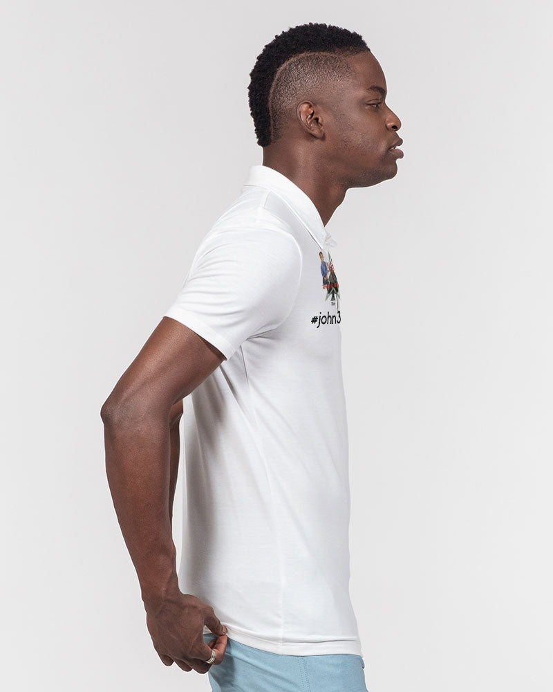 #John 3:16 by Marvin Jeans and Trinity D Marvin Men's Slim Fit Short Sleeve Polo