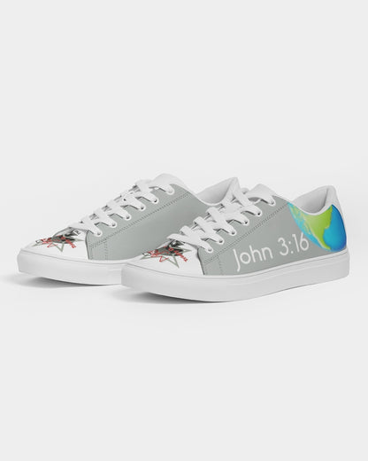 Gospel message John 3:16 Men's Faux-Leather Sneaker
