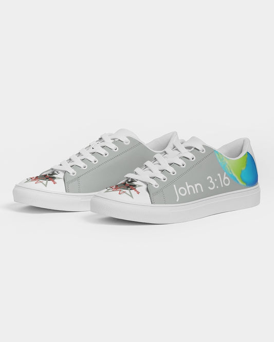 Gospel message John 3:16 Men's Faux-Leather Sneaker