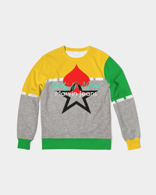 Lemon Lime Green Bay cool grey by Marvin Jeans and Trinity D Marvin Men's Classic French Terry Crewneck Pullover