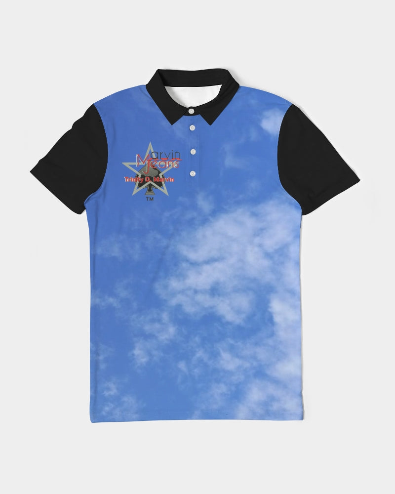 Sky blue by Marvin Jeans and Trinity D Marvin Men's Slim Fit Short Sleeve Polo