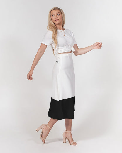 Black and white BY MARVIN JEANS Women's A-Line Midi Skirt