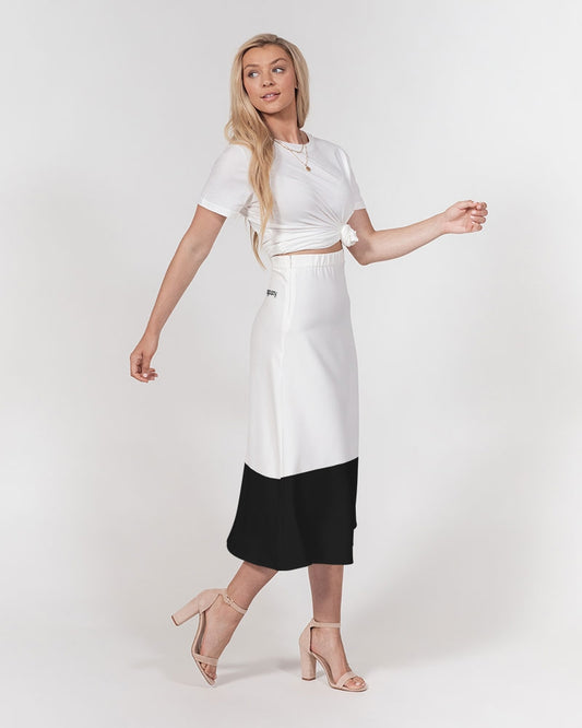 Black and white BY MARVIN JEANS Women's A-Line Midi Skirt
