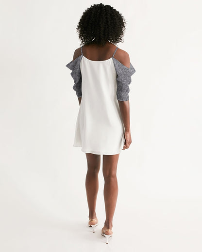 Wool  Women's Open Shoulder A-Line Dress