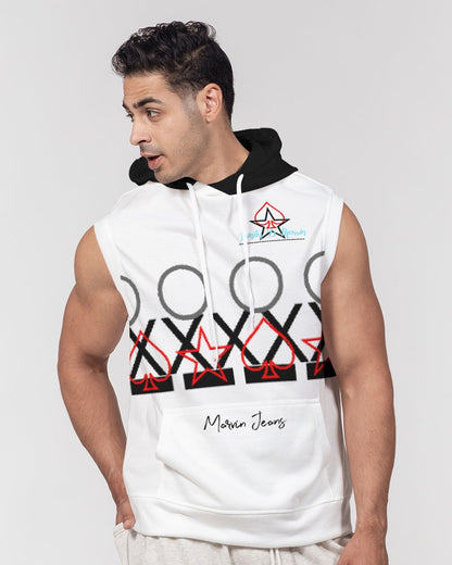 Black and white Trinity D. Marvin Men's Premium Heavyweight Sleeveless Hoodie